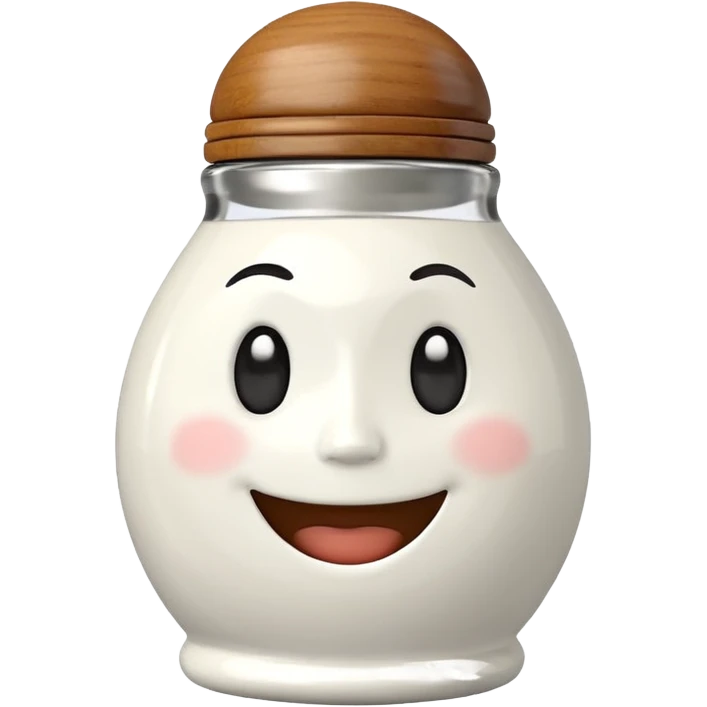 Salt shaker with a face  emoji