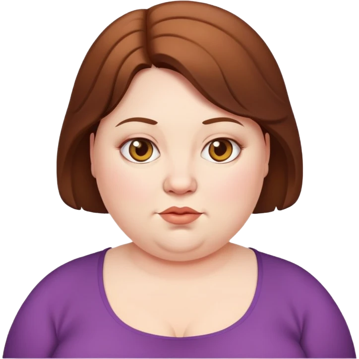 fat white woman with brown hair emoji