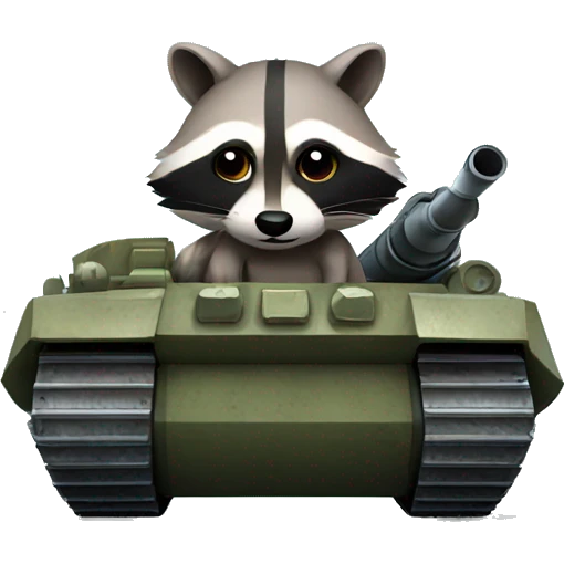 Raccoon in a tank  emoji