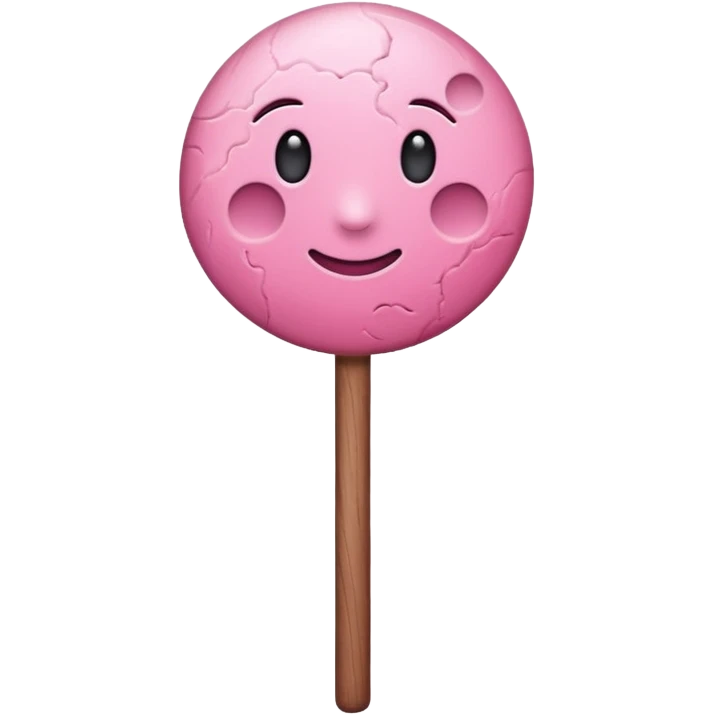 Pink moon stick emoji