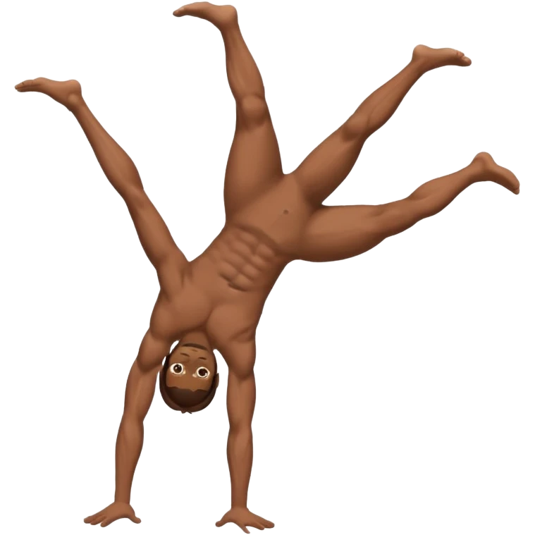 Fully body naked nude male with brown hair  cartwheel emoji