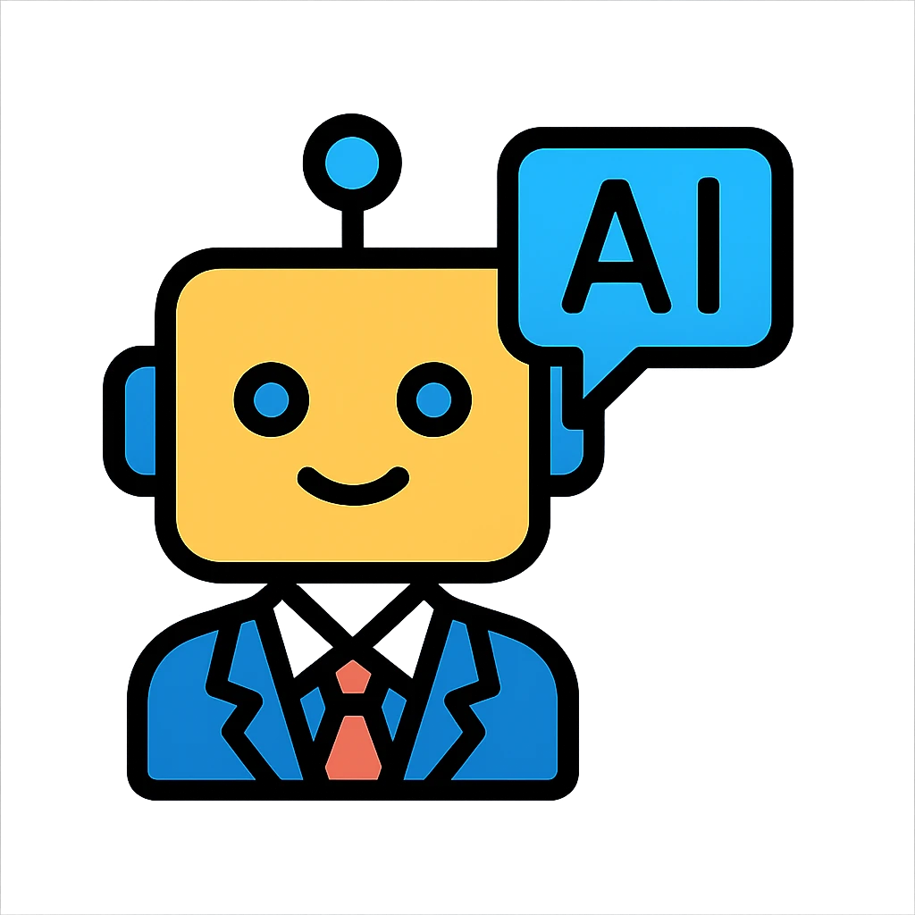 small professional AI chatbot emoji, sleek and minimal, modern design, clean lines, simple color palette emoji