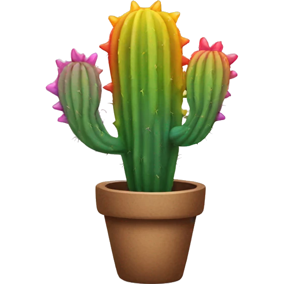 Rainbow cactus emoji