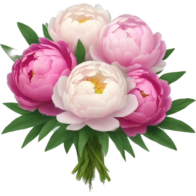 Peonies in bouquet  emoji