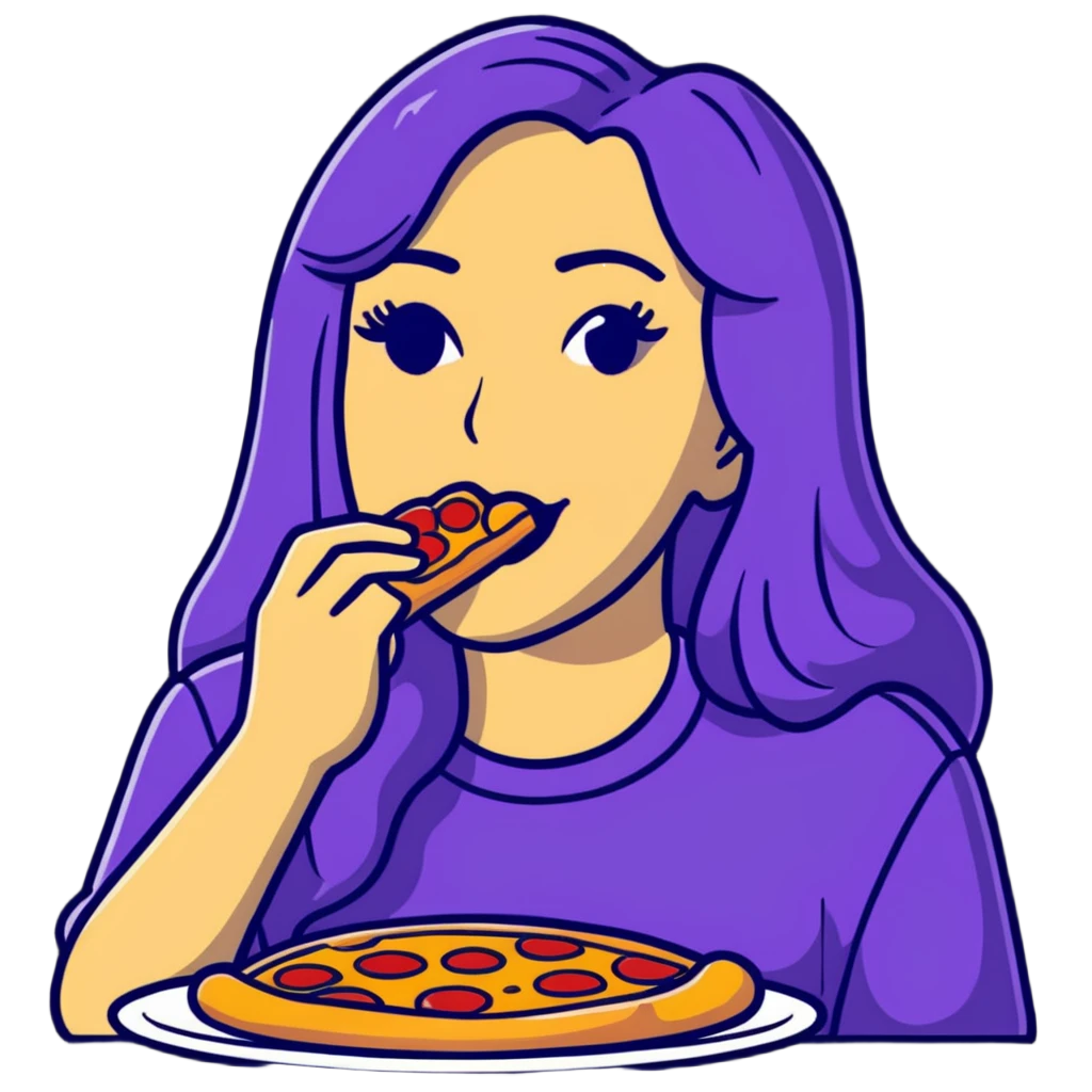 Cher eating pizza emoji