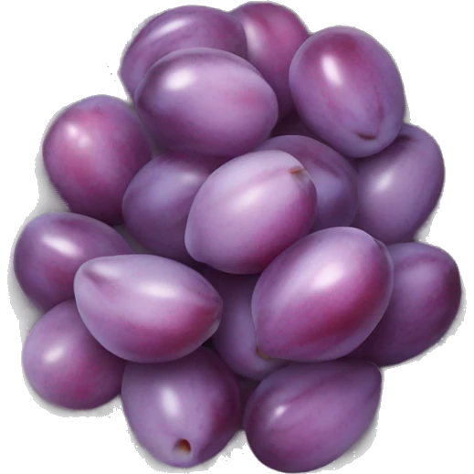A white bowl of light purple sugar plums emoji