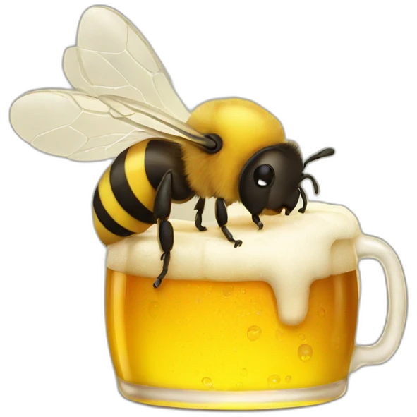 bee with beer emoji