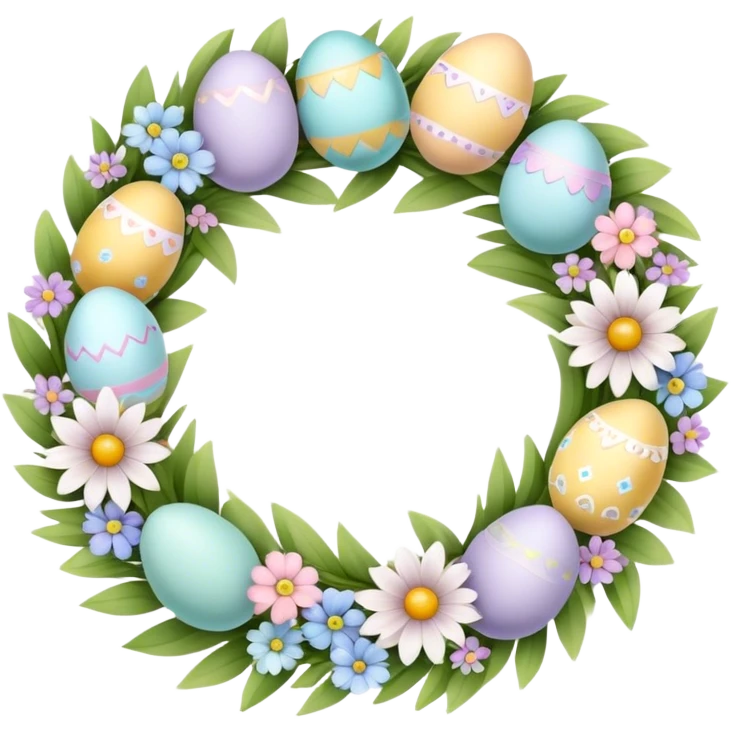 Pastel Easter wreath emoji