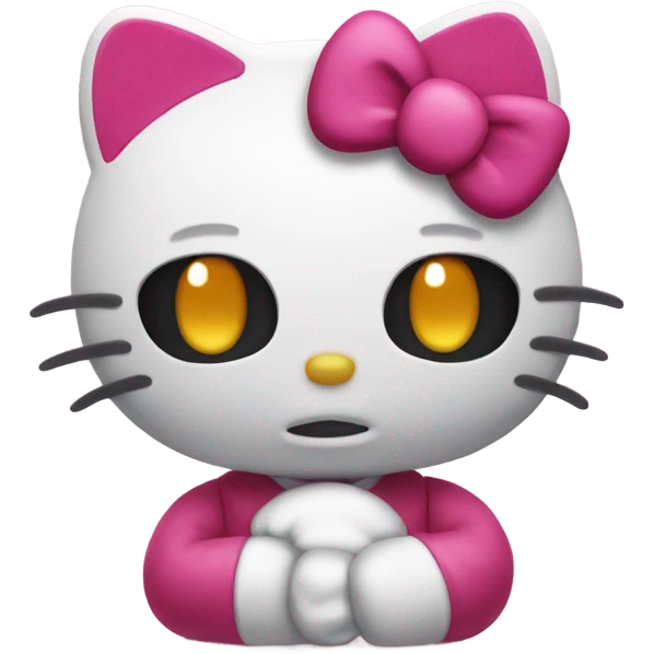 Silly hello kitty emoji