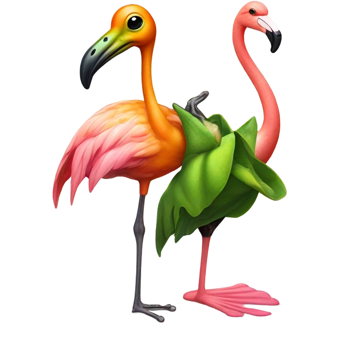 Frog riding a flamingo  emoji