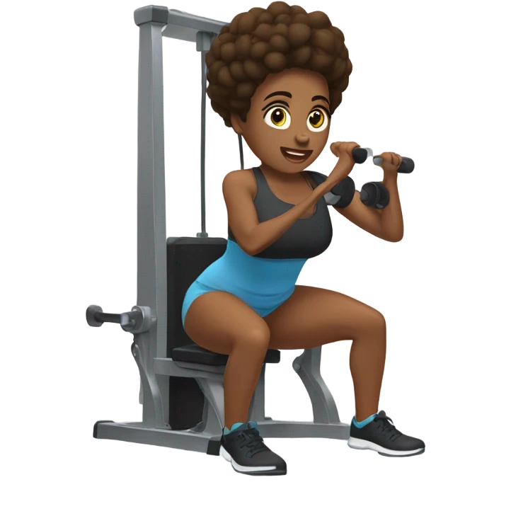 Khalyn on the squat machine emoji
