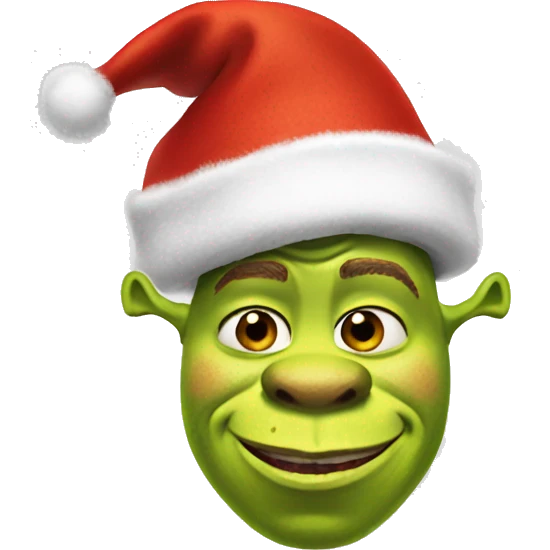Shrek in Christmas hat emoji