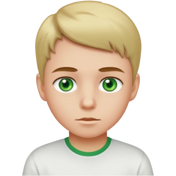 green eyed, white shirt kid emoji