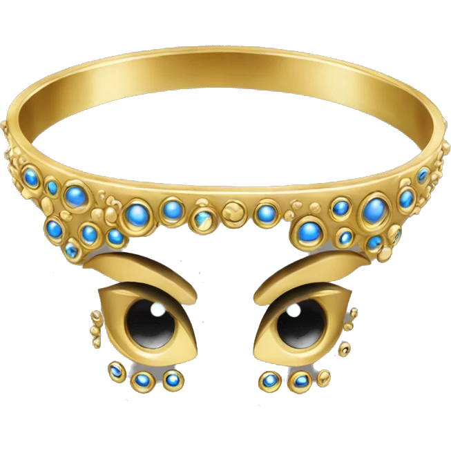 very thin gold bangle ring studded with eyeballs emoji