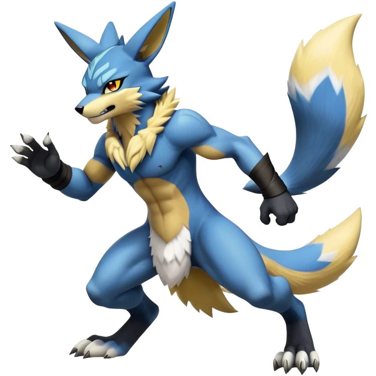 Lucario-Renamon-Zeraora-hybrid (Full body) emoji