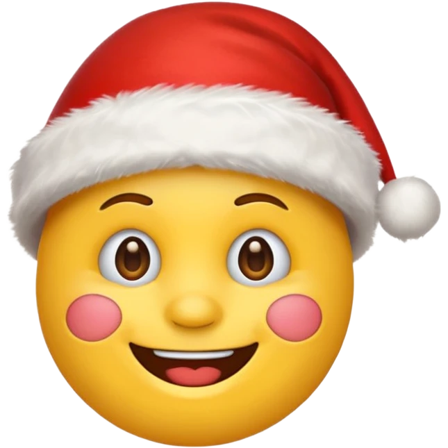 Smiling emoji with santa hat on, google style emoji