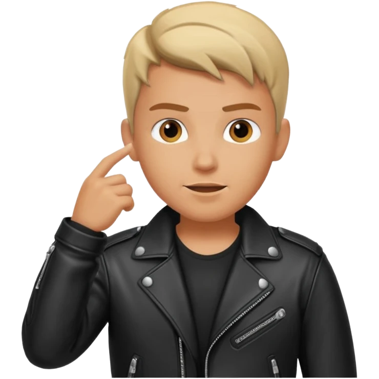 Biker Boy with calling emoji