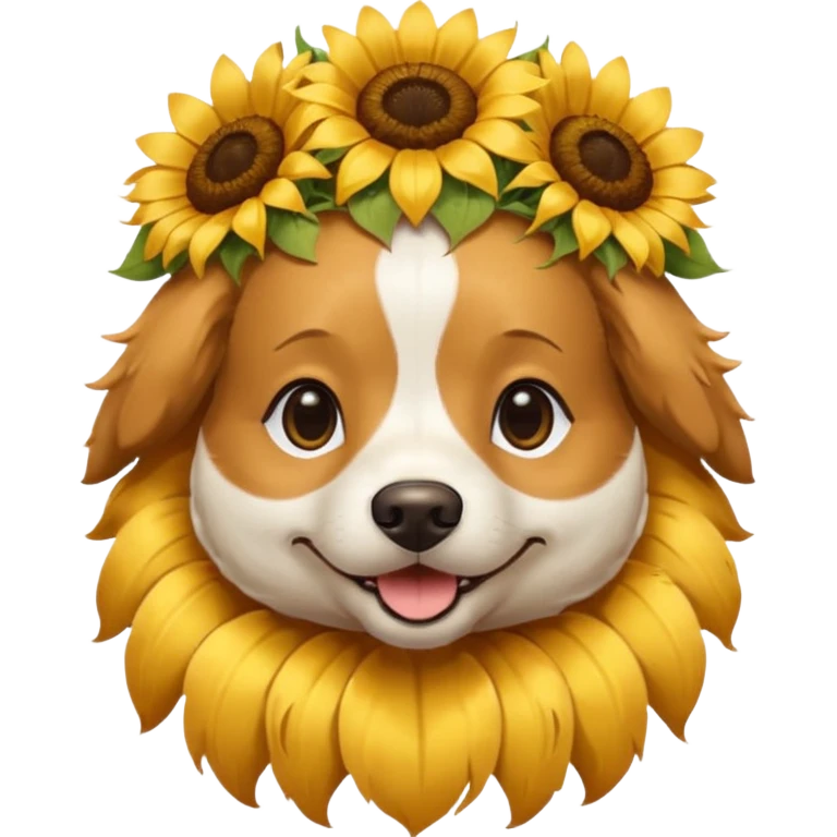 dog with sunflower crown emoji