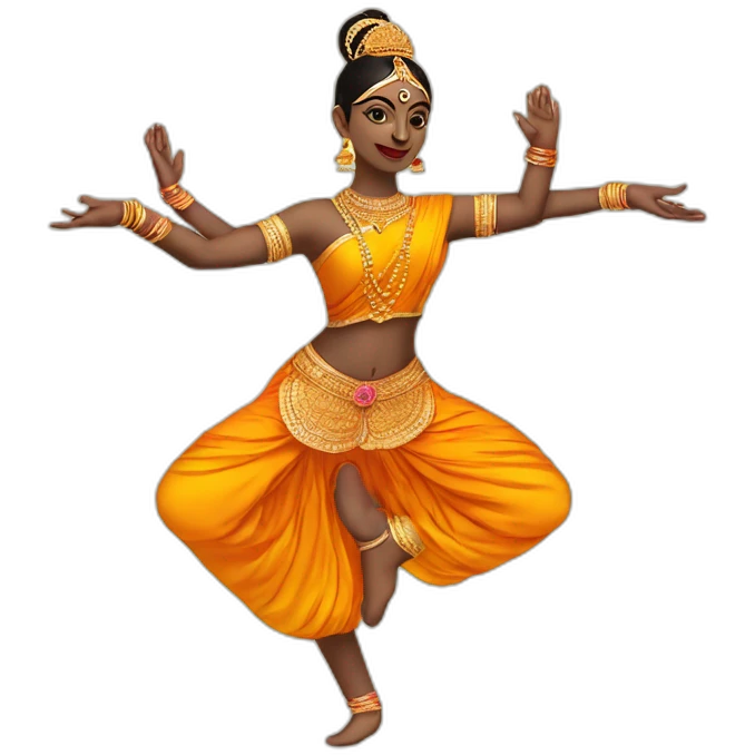 a bharatanatyam dancer with four hands emoji
