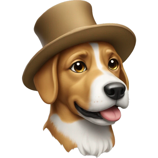 Dog with a hat emoji