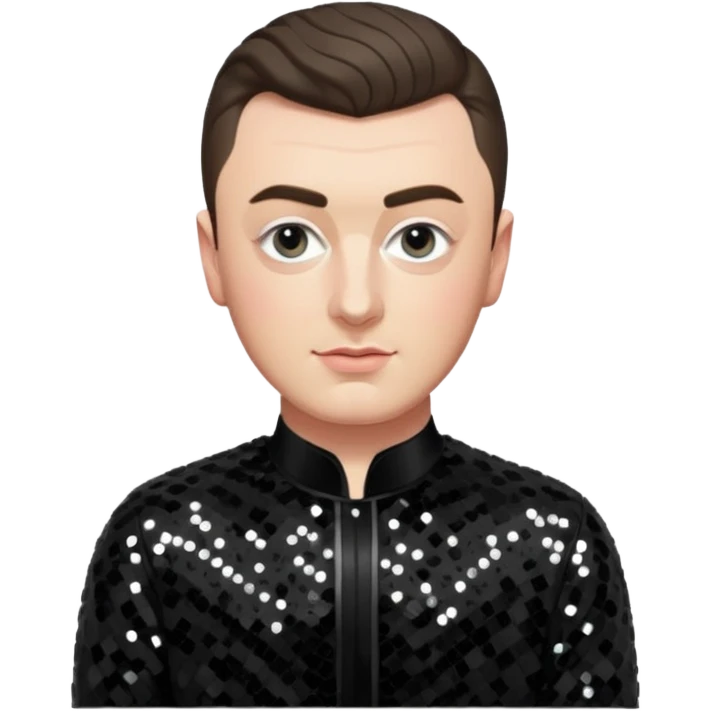 Sam Smith with black sequin outfit emoji