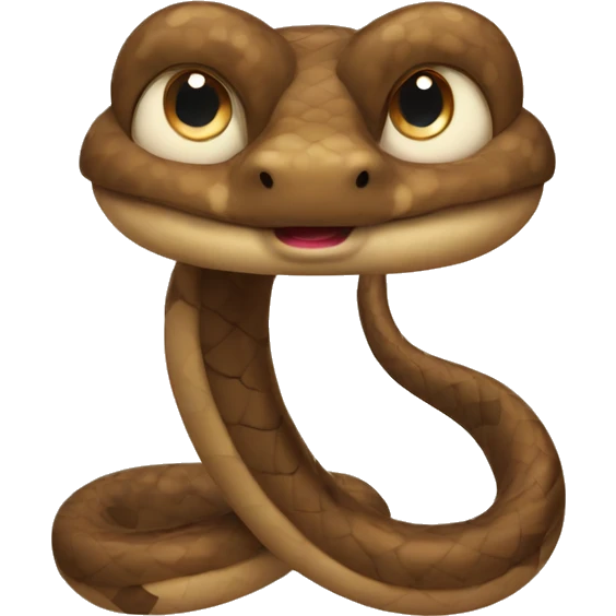 Cartoon snake in brown shades emoji