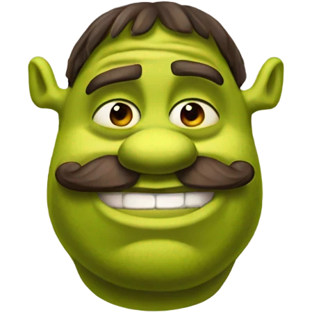 Shrek with mustache emoji