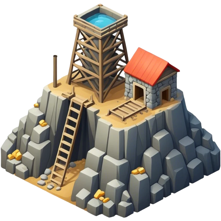 Isometric stone mining shaft emoji
