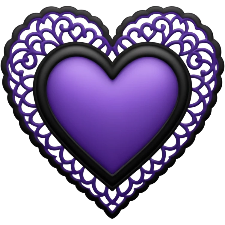 black and purple lace heart emoji