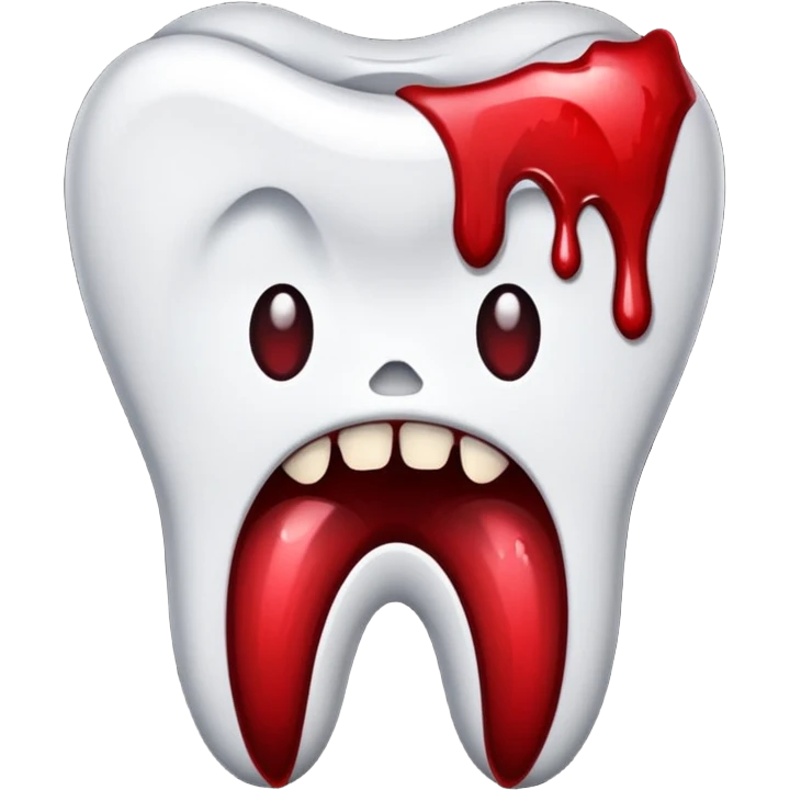 Pulled tooth with blood. emoji