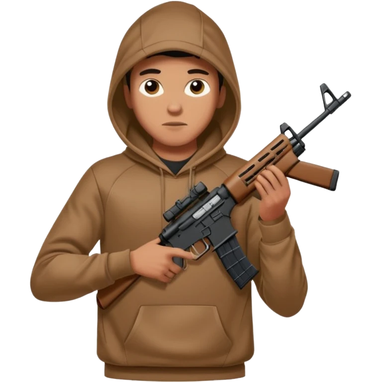 
Fais moi un jeune taliban qui ressemble qui tient une AR15 avec un hoodie a capuche, capuché, avec la cagoule nike therma fit hood emoji