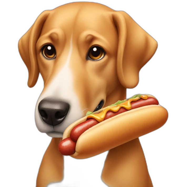 Dog with hotdog emoji