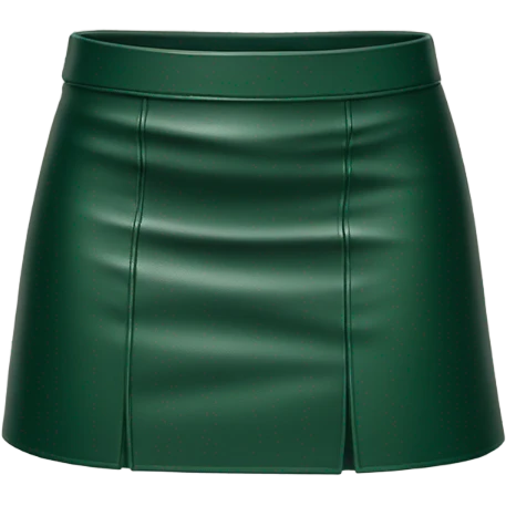 Dark Green leather mini skirt isolated emoji