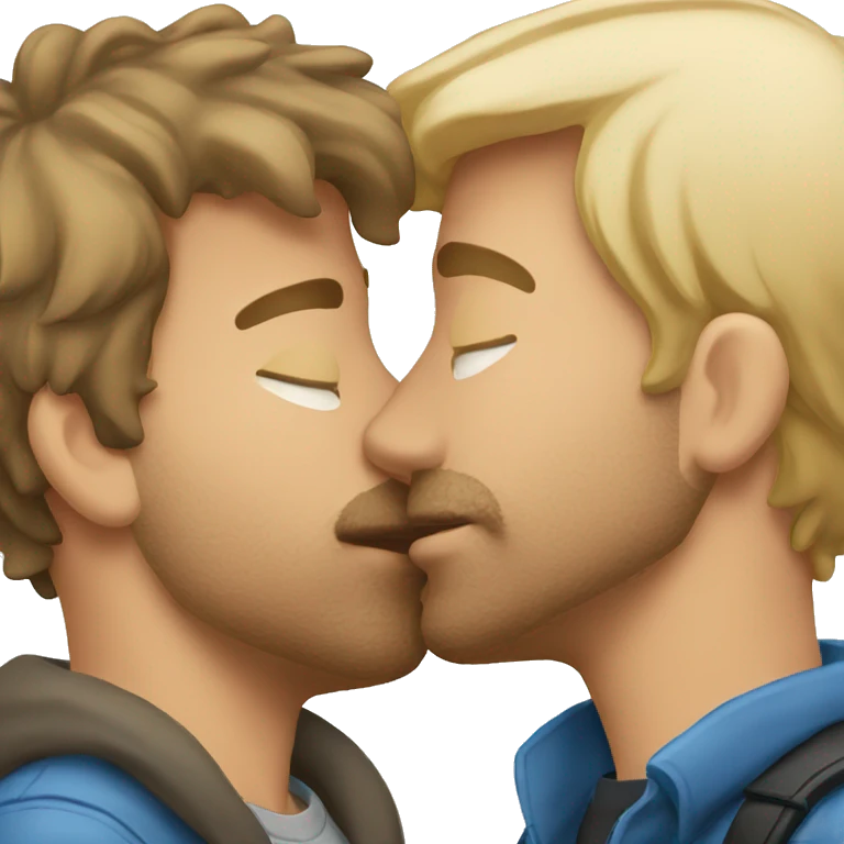 Two guys kissing emoji