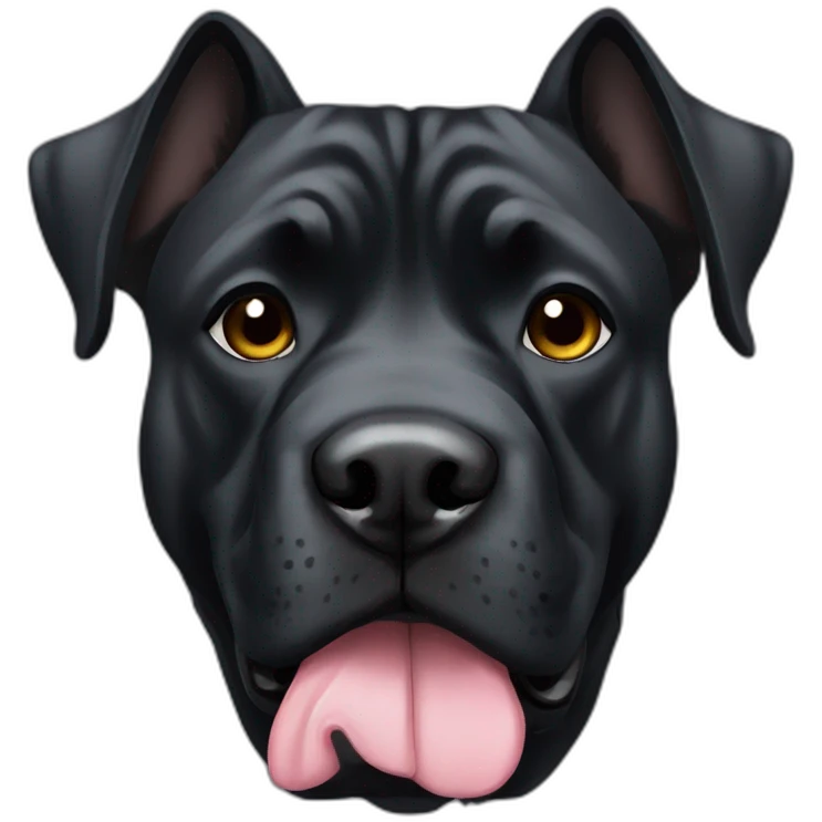presa canario black dog with cropped ears emoji