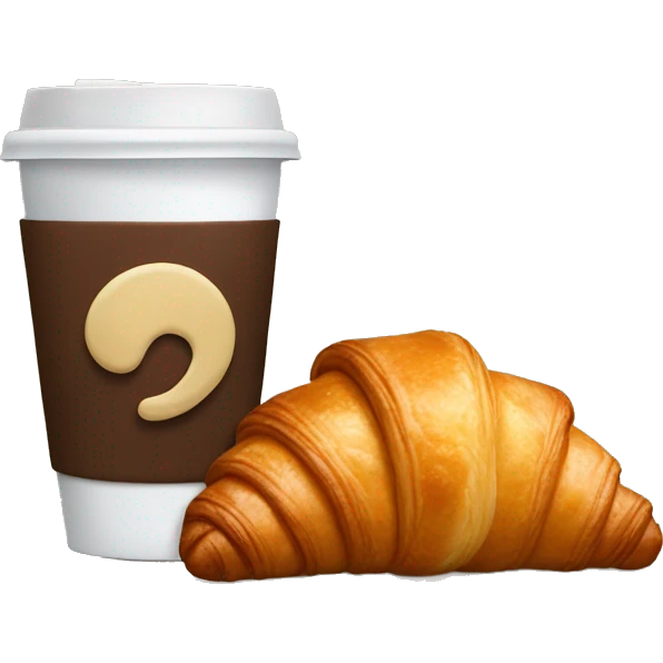 croissant and coffee emoji