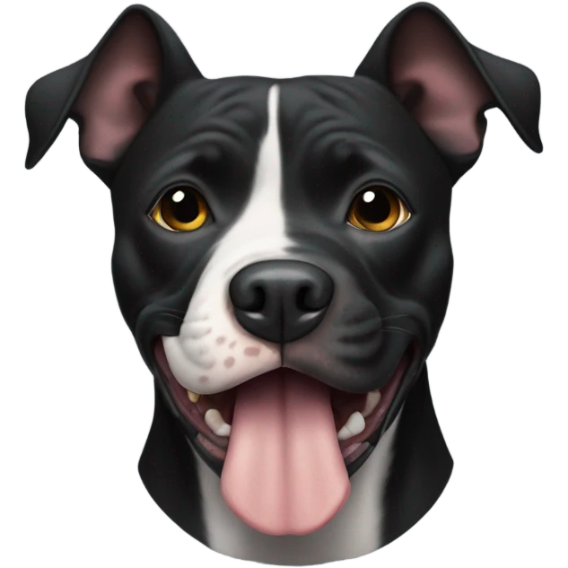 black pitbull with a tiny spot on his chin emoji