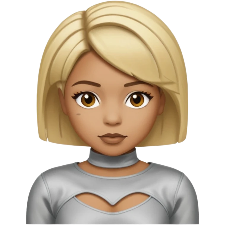 T-Boz from TLC with short blonde hair, silver outfit emoji
