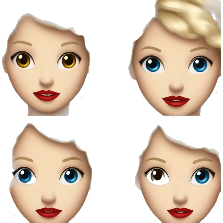 blonde girl blue eyes red lipstick taylor swift emoji