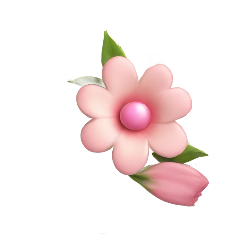 Realistic Open book with light pink flower inside emoji
