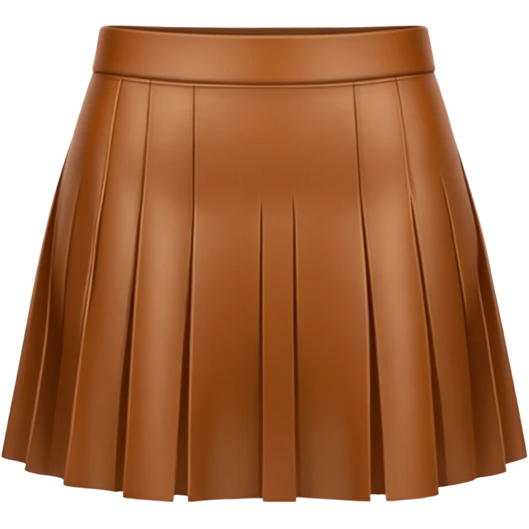 mini brown leather skirt front view emoji