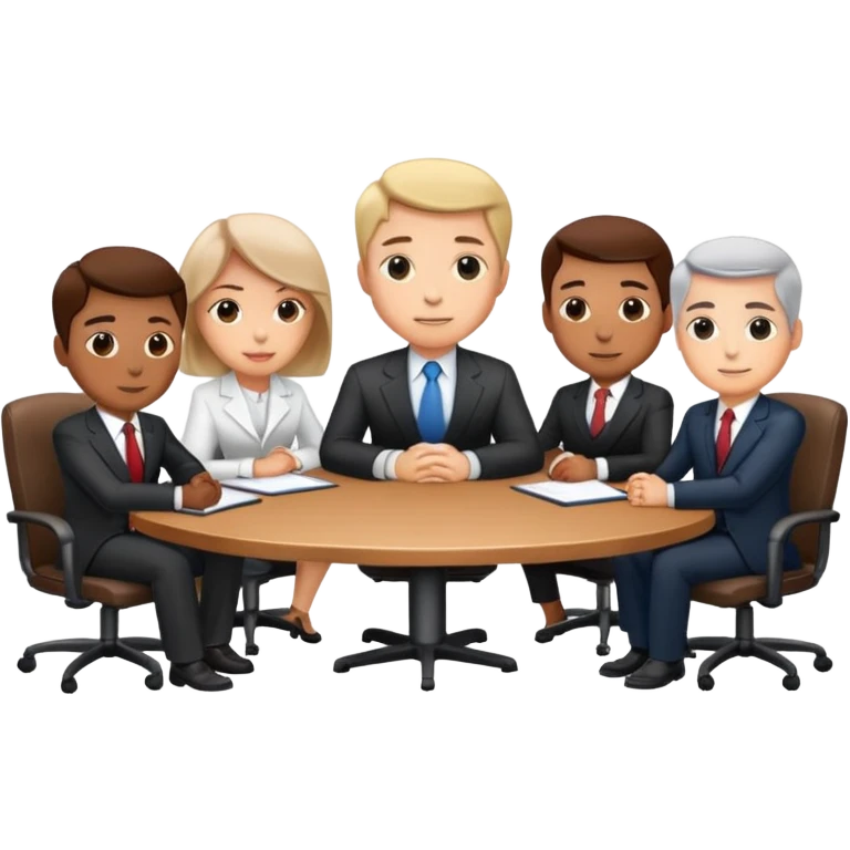 executive committee sitting at a table emoji