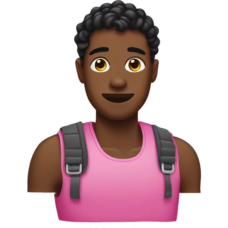 Black man with pink barrel twists emoji