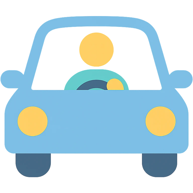 person driving a car emoji