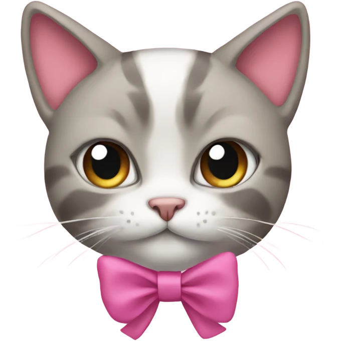 Cat with a pink bow emoji