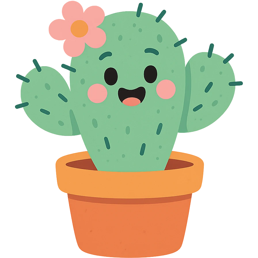 happy cactus in a pot emoji