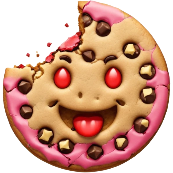 Bitten cookie + devil emoji emoji