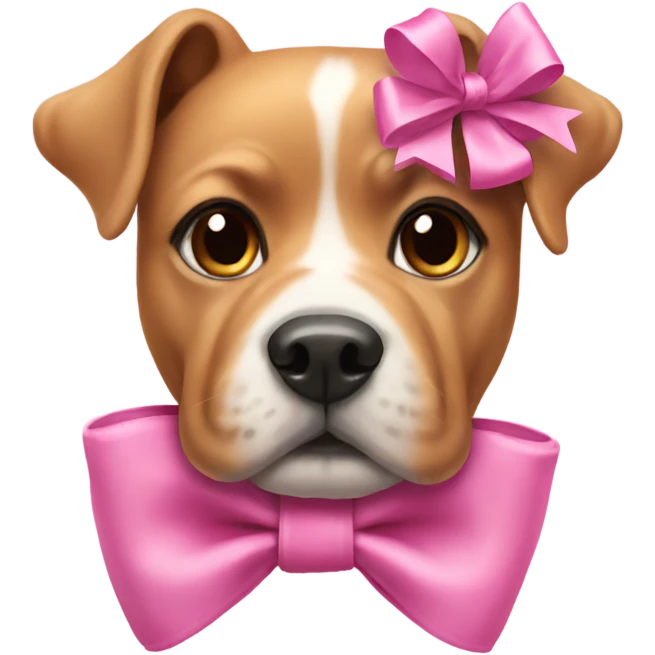 Dog wearing pink bows emoji