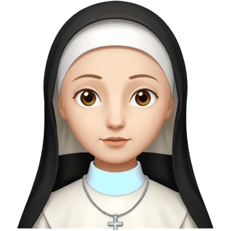Rosalia (the singer) as a nun. (Use lux album cover as reference). The habit is white. emoji