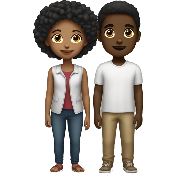 Spanish boy and black girl  emoji